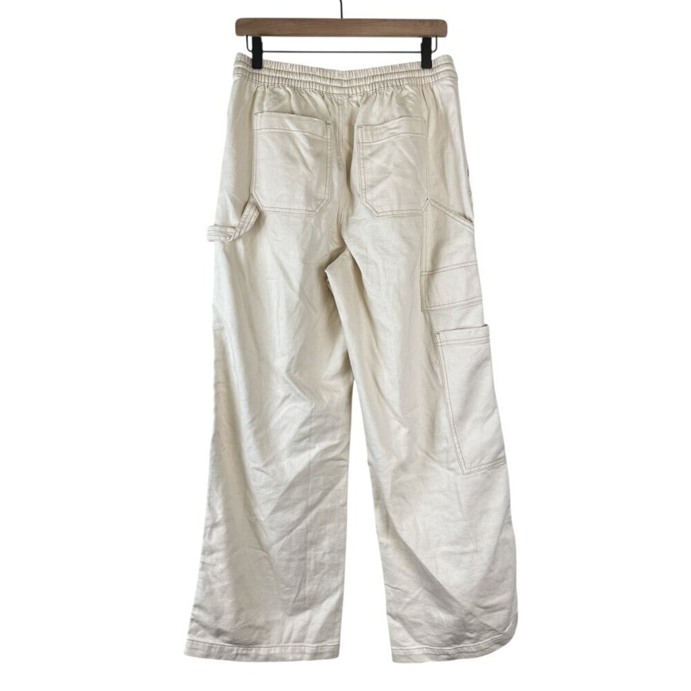 Aerie Cream Speckled Low & Slouchy Wide Leg Trouser Pants - Picture 6 of 7